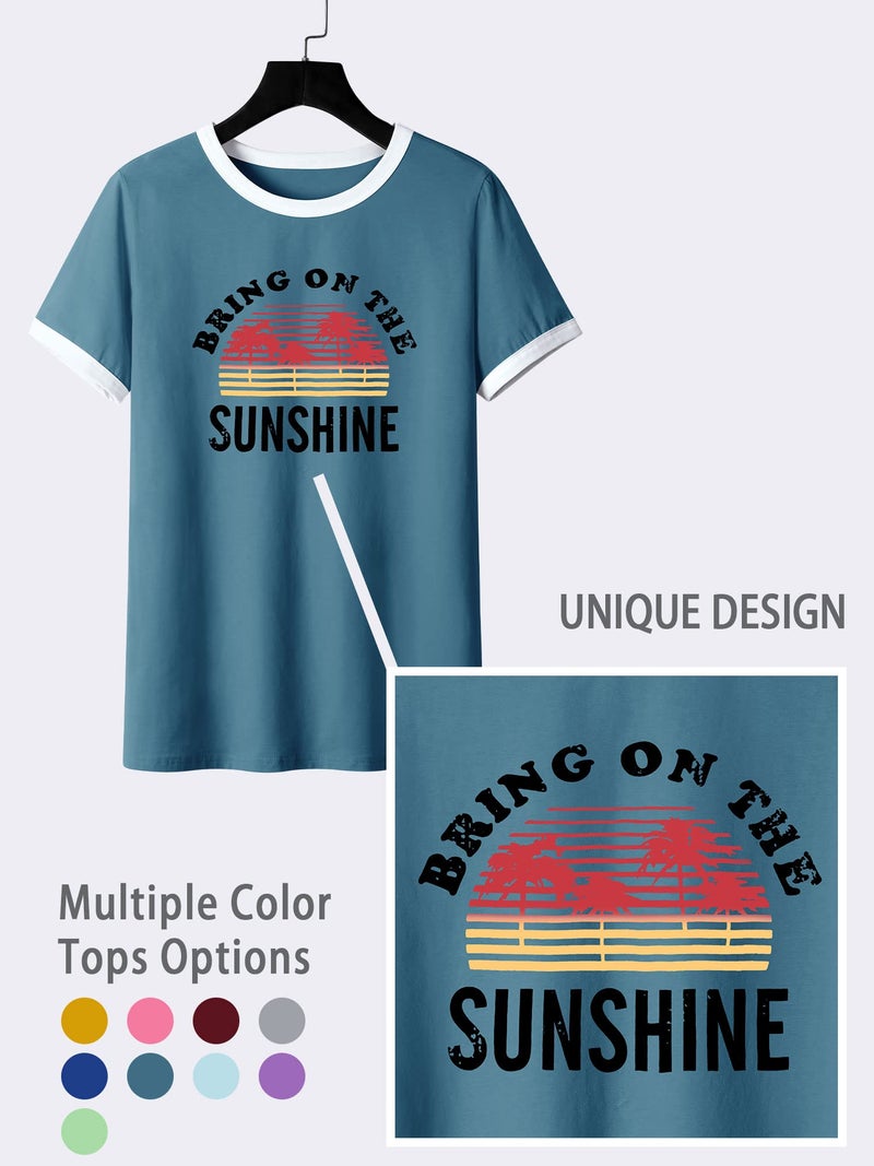 Nlife Bring On The Sunshine Graphic Short Sleeves Tees Blouses for Women Tops Sweaters for Women - Image 4